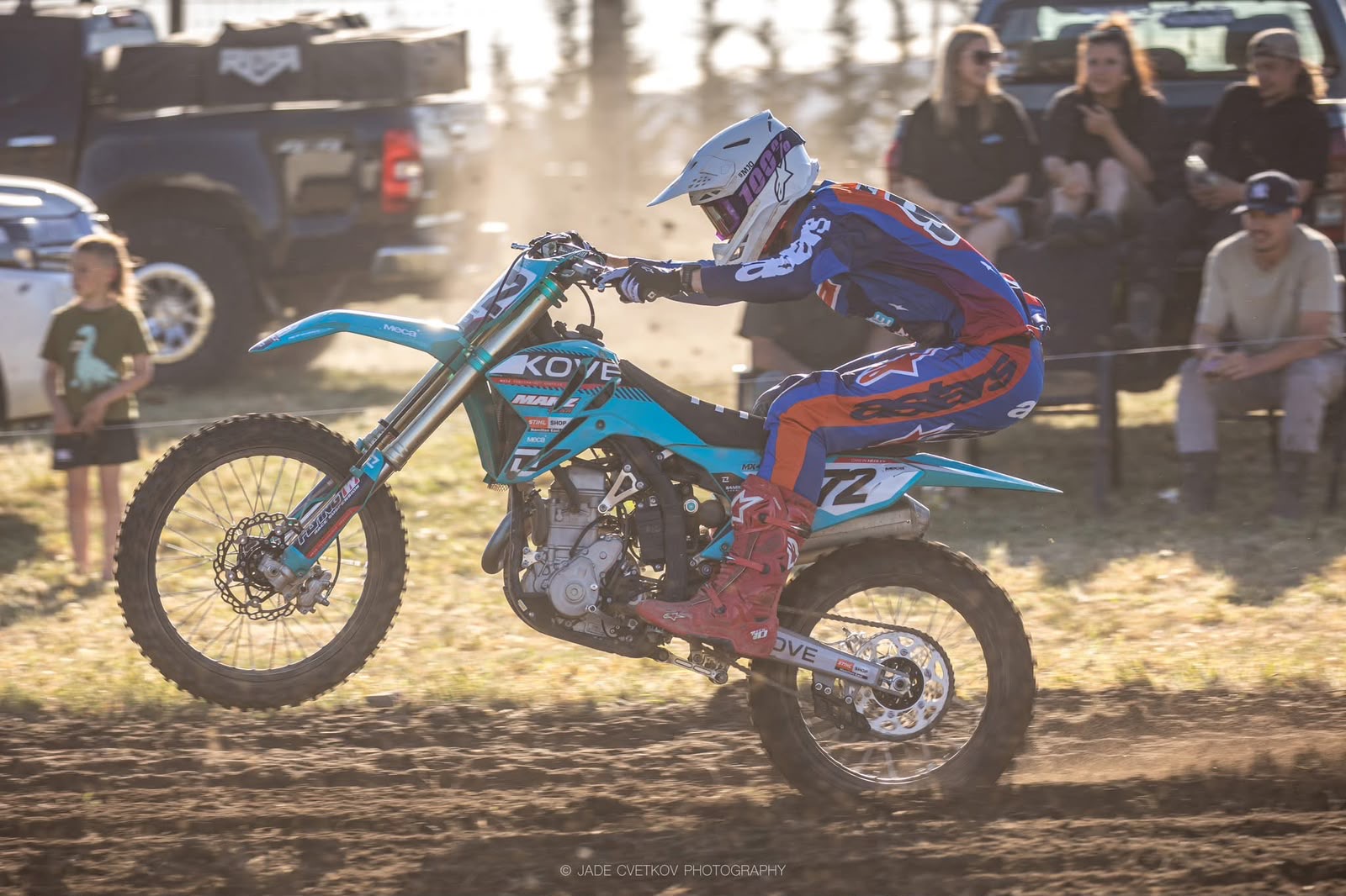 Carlin Hedley on the Kove New Zealand bike at Huka Honda MX Fest, Taupō