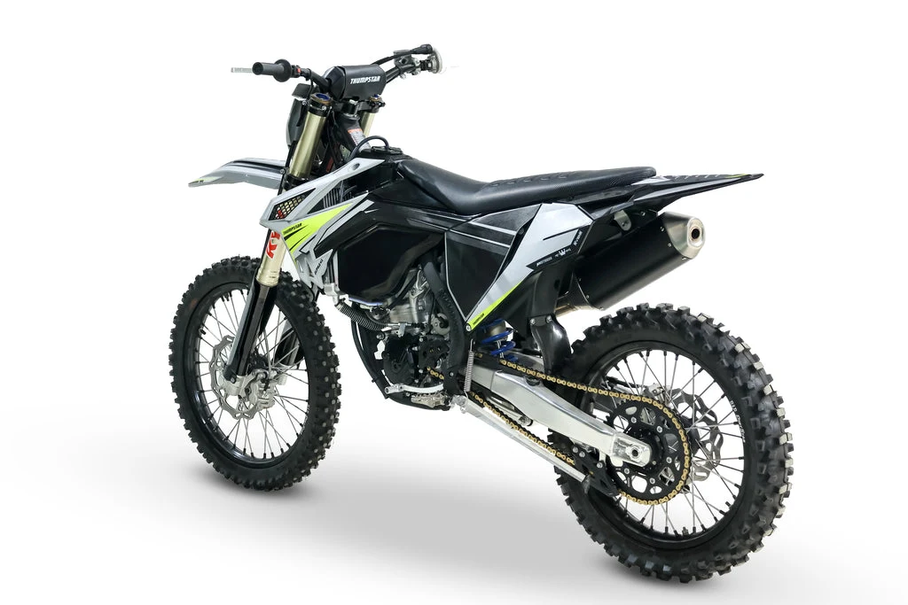 Thumpstar R250 N2 250cc motocross bike, rear three-quarter view from the left